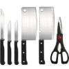 8-Piece Stainless Steel Knife Set - Sharp, Durable Kitchen Knives for Slicing, Chopping, and Dicing | Ergonomic Handles and Rust-Resistant Blades"