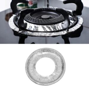 Freshee Round Aluminium Foil Stove Burner Covers – Disposable, Heat-Resistant Liners for Gas & Electric Stovetops, Protects Against Spills and Grease